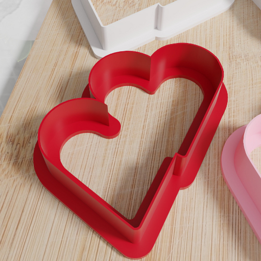 Double Heart Cookie Cutters. Set of 6 In Multiple Sizes And Colors. Matches Our Other Heart Cutters