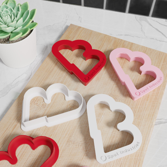 Double Heart Cookie Cutters. Set of 6 In Multiple Sizes And Colors. Matches Our Other Heart Cutters