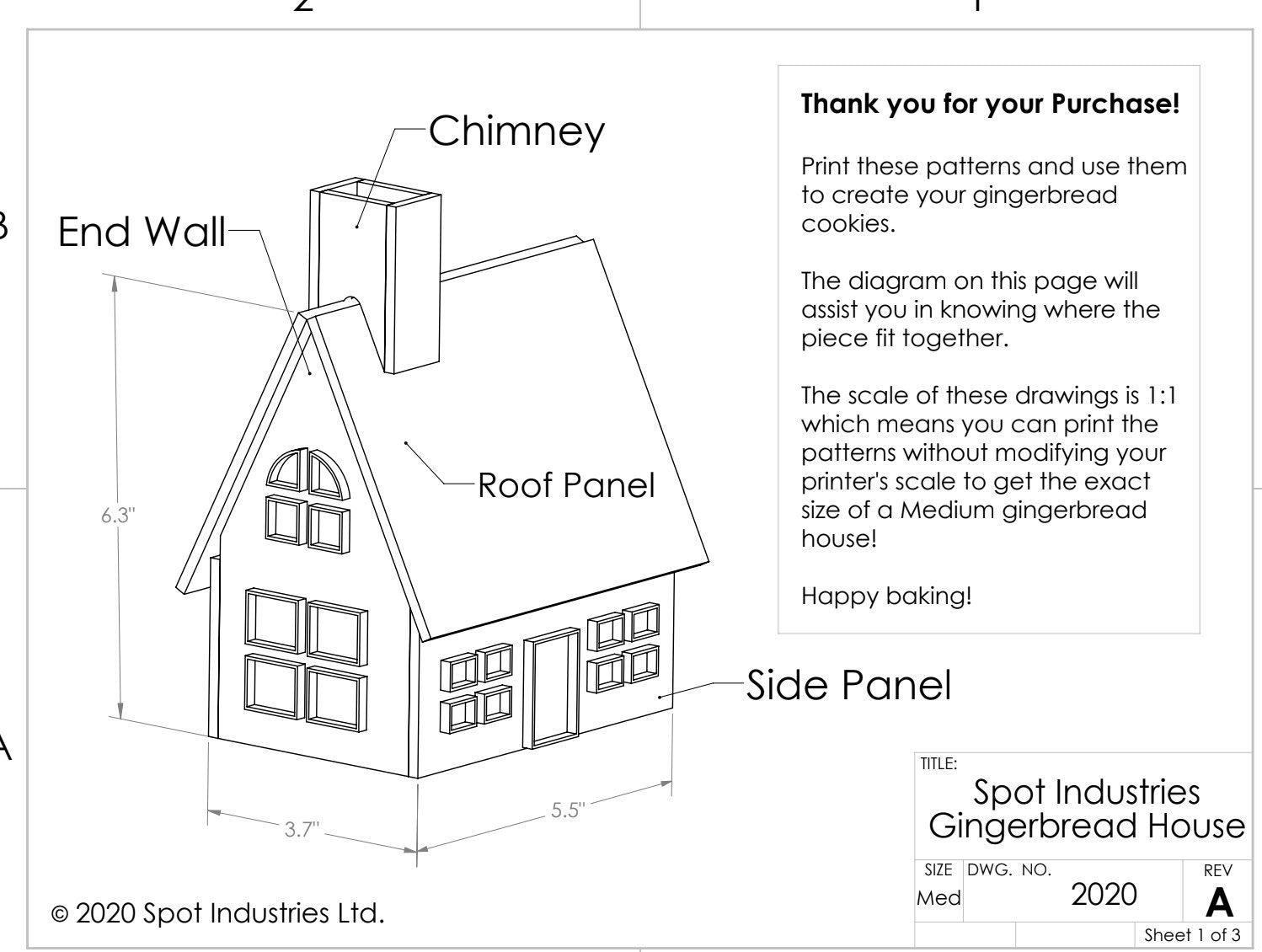 Christmas Gingerbread House Patterns In 4 Sizes. Gingerbread House Patterns From Tiny To Huge!