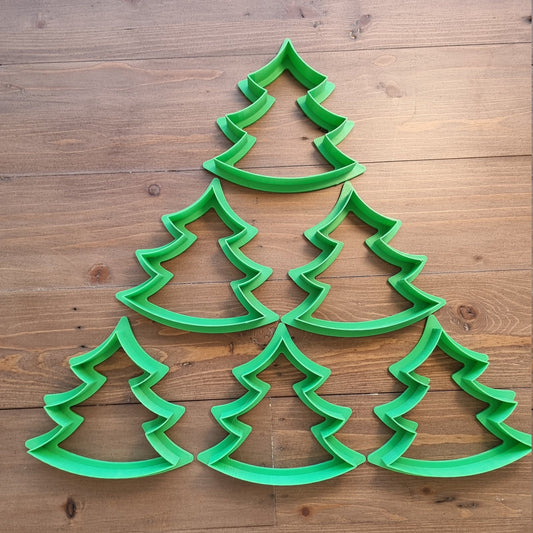 Christmas Tree Cookie Cutter Set. Multiple Sizes And Colors. Matches Our Other Christmas Cookie Cutters