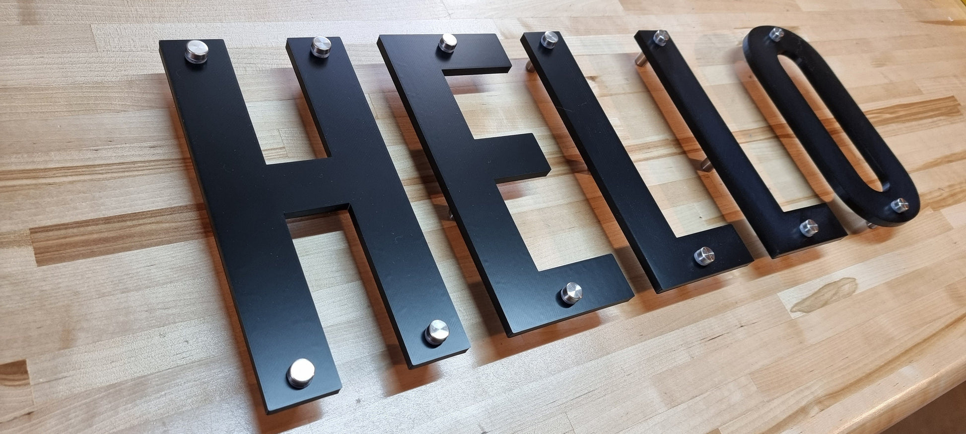 Totally Custom Indoor Sign Letters (1/3in, Standoff Mount). Any Font, Size Or Color. Stunning Standoff Sign Letters For Business & More!