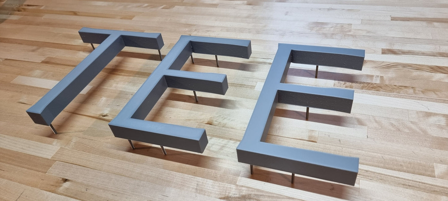 Totally Custom 3D Indoor Sign Letters (Stud Mount). 1 Inch Thick, Any Font, Size or Color! Our 3D Stud Mount Sign Letters Make An Impact