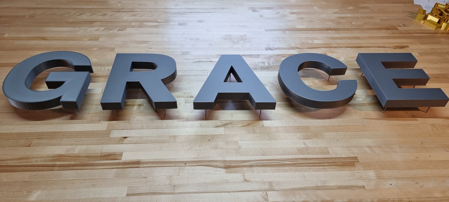 Totally Custom 3D Indoor Sign Letters (Stud Mount). 1 Inch Thick, Any Font, Size or Color! Our 3D Stud Mount Sign Letters Make An Impact