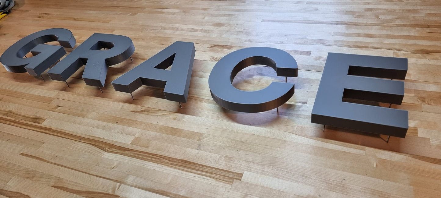 Totally Custom 3D Indoor Sign Letters (Stud Mount). 1 Inch Thick, Any Font, Size or Color! Our 3D Stud Mount Sign Letters Make An Impact