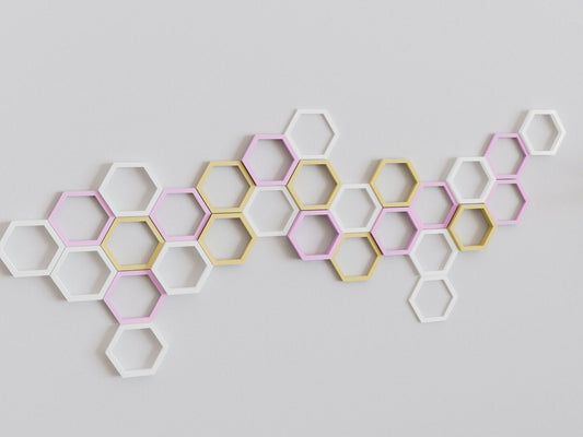3D Hollow Hexagon Wall Tiles In Tons of Sizes & Colors! Get A Modern Honeycomb Look With 6in Wide 3D Hexagon Wall Tiles