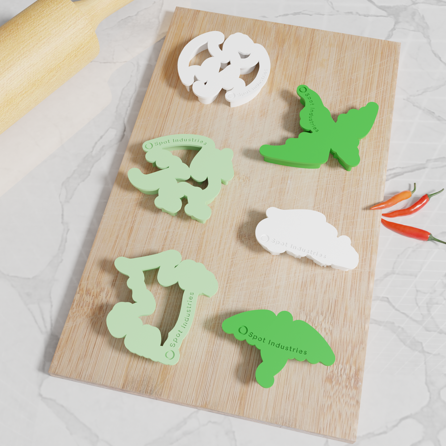 Dragon Cookie Cutters. Set of 6 Premium Dragon Cookie Cutters. Four Sizes, Tons Of Colors!