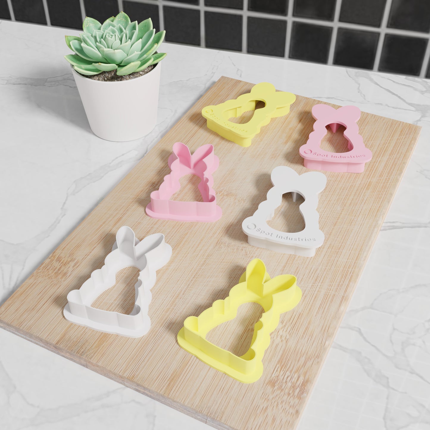 Easter Bunny Shape Cookie Cutter Set. Matches Others In Our Easter Collection. Modern Stylish Easter Bunny Cookie Cutter