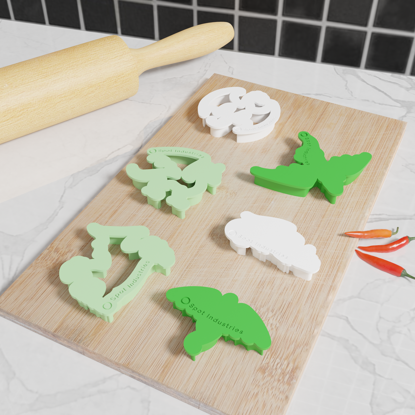 Dragon Cookie Cutters. Set of 6 Premium Dragon Cookie Cutters. Four Sizes, Tons Of Colors!