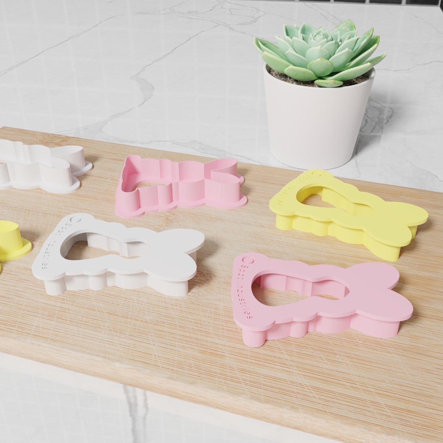 Easter Bunny Shape Cookie Cutter Set. Matches Others In Our Easter Collection. Modern Stylish Easter Bunny Cookie Cutter