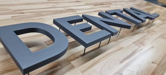 Totally Custom 3D Indoor Stud Mount Sign Letters - 1/2 Inch Thick. Any Font, Size or Color! Our 3D Stud Mount Sign Letters Make An Impact