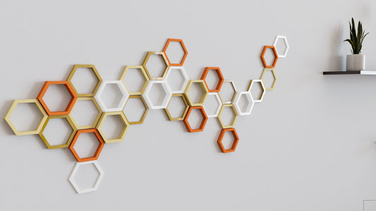 3D Hollow Hexagon Wall Tiles In Tons of Sizes & Colors! 5in Wide. Get A Modern Honeycomb Look With 3D Hexagon Wall Tiles