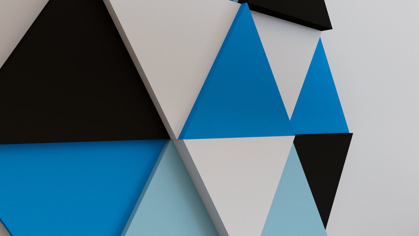 3D Triangle Wall Tiles In Tons of Sizes & Colors! 7in Wide. Get A Modern Look For Your Wall With Easy On Off 3D Triangle Wall Tiles