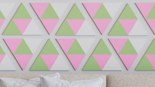 3D Triangle Wall Tiles In Tons of Sizes & Colors! 3in Wide. Get A Modern Look For Your Wall With Easy On Off 3D Triangle Wall Tiles