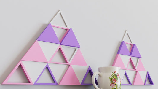 3D Triangle Wall Tiles In Tons of Sizes & Colors! 8in Wide. Get A Modern Look For Your Wall With Easy On Off 3D Triangle Wall Tiles