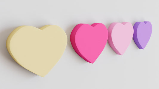 3D Heart Wall Tiles In Tons of Sizes & Colors! 5in Wide, Set of 3. Create A Modern Wall With Easy On Off 3D Heart Wall Tiles