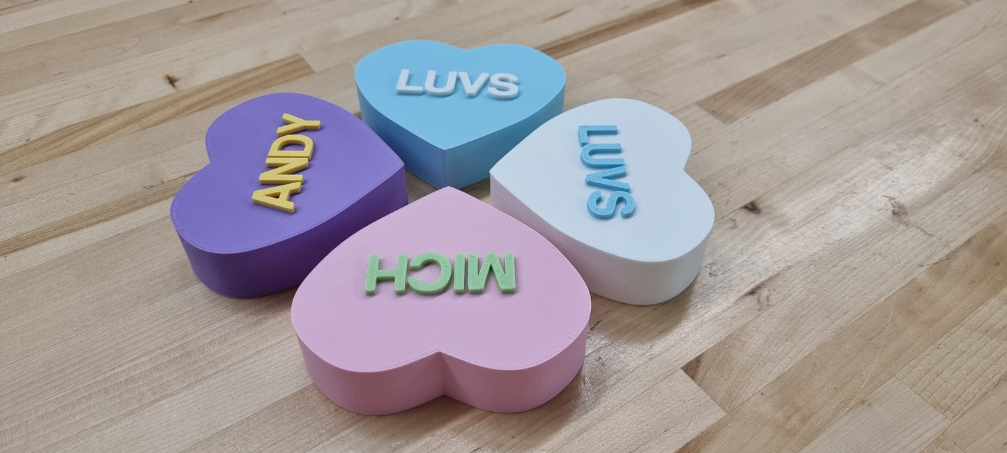 3D Message Heart Wall Tiles In Tons of Sizes & Colors! 6in Wide, Set of 3. Create A Modern Wall With Easy On Off 3D Message Heart Wall Tiles