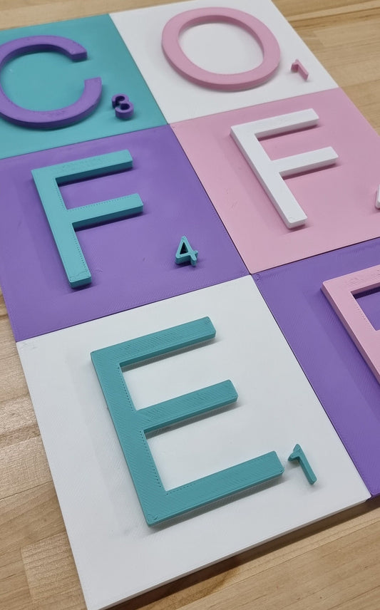 3D Effect Board Game Sign Letter Tiles - 7 Inch. Modern Look 3D Effect Sign Letter Tiles In Tons Of Colors!