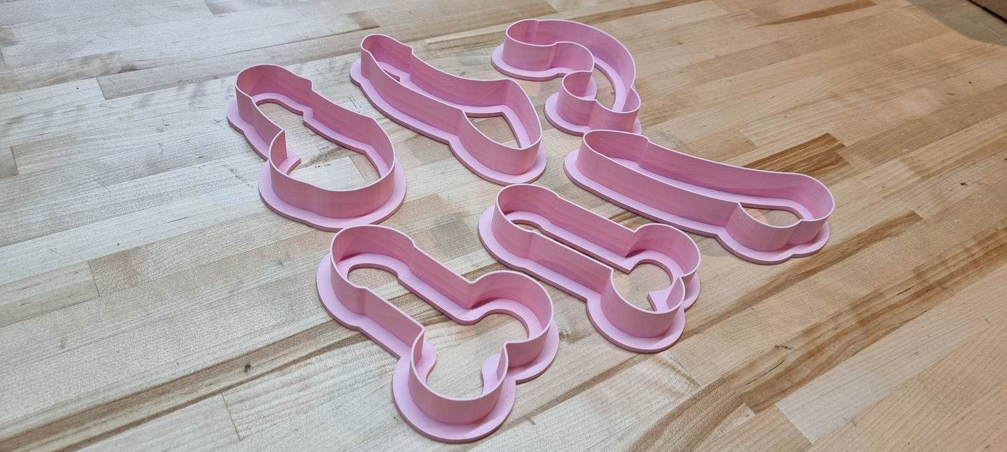 Penis Cookie Cutters. Set of 6 Unique Penis Cookie Cutters. All Designs From Shower To Grower, Four Sizes, Tons of Colors!