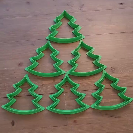 Christmas Tree Cookie Cutter Set. Multiple Sizes And Colors. Matches Our Other Christmas Cookie Cutters