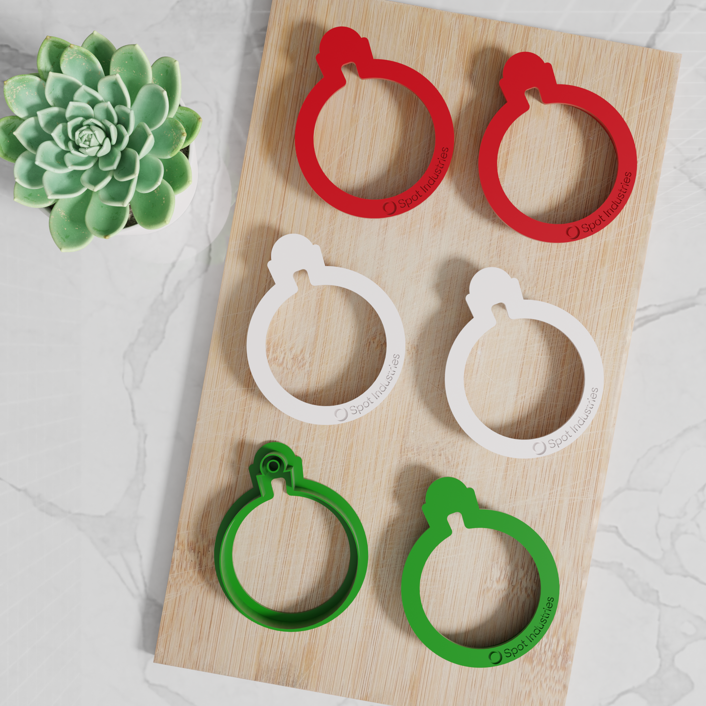 Easy Grip Holiday Ball Cookie Cutter Set For Kids & Adults! Custom Sizes, Multiple Colors. Work As Clay Cutter And Fondant Cutter Too!