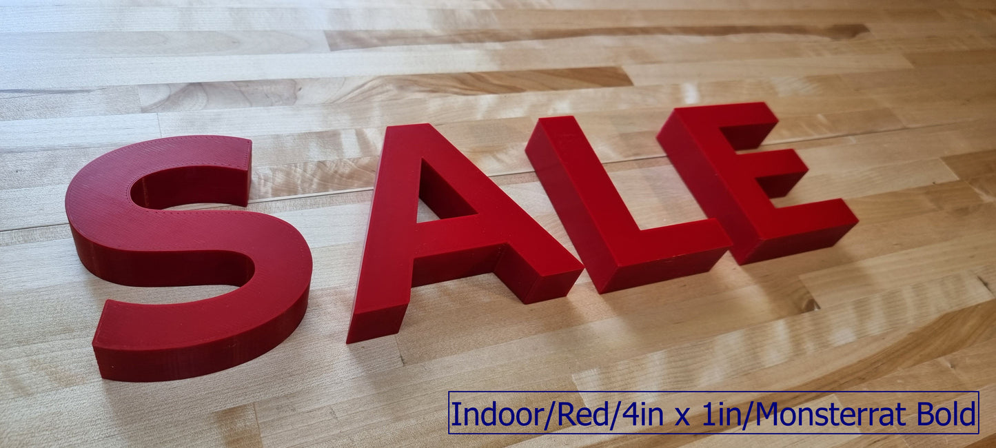 Custom Indoor Sign Letters - 1 Inch Thick