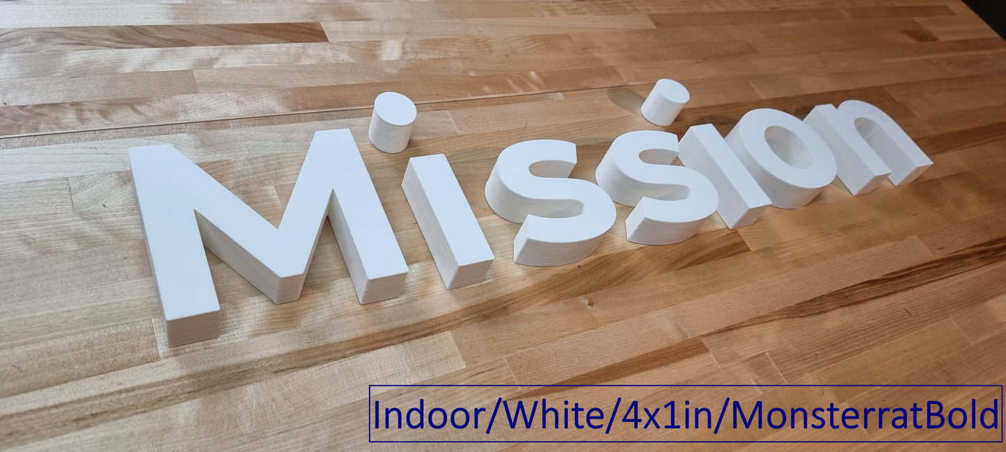 Custom Indoor Sign Letters - 1 Inch Thick