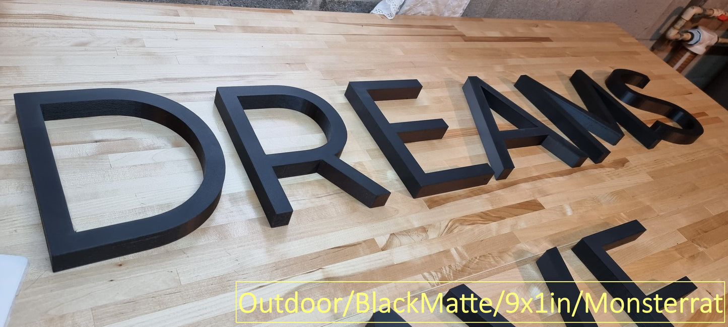 Custom Outdoor Sign Letters - 1 Inch Thick
