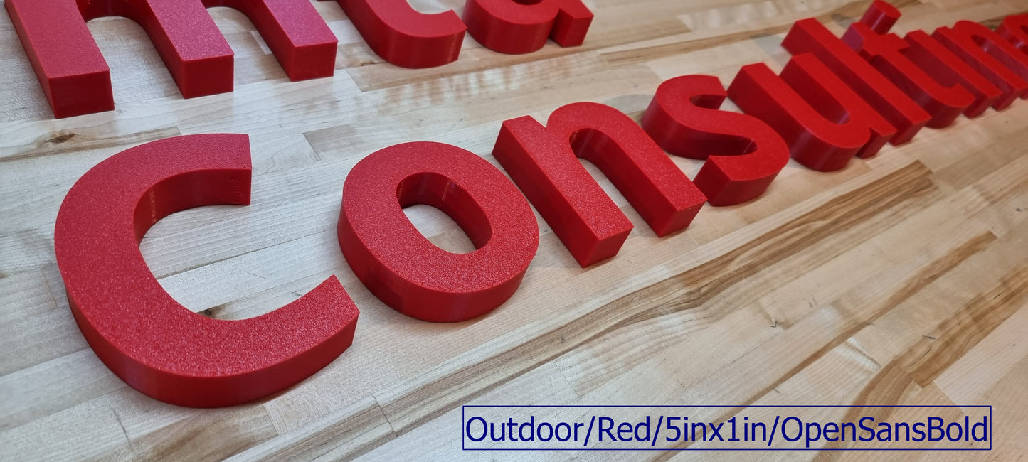 Custom Outdoor Sign Letters - 1 Inch Thick