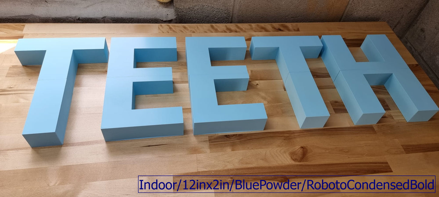 Totally Custom 2 Inch Thick Indoor 3D Sign Letters. Any Font, Size or Color! Our 3D Sign Letters Make An Impact