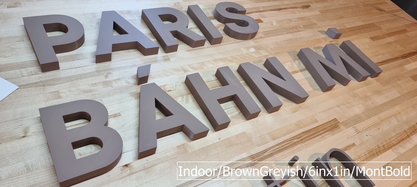 Custom Indoor Sign Letters - 1 Inch Thick