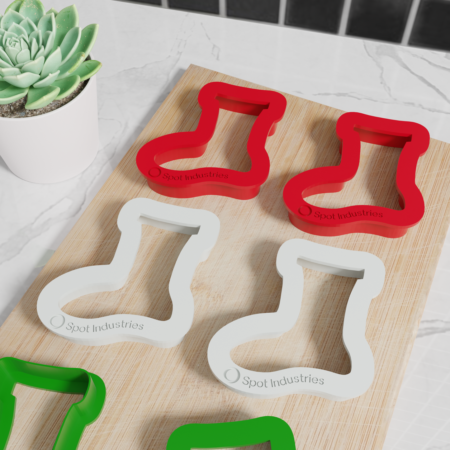 Easy Grip Stocking Cookie Cutter Set For Kids & Adults! Custom Sizes, Multiple Colors. Work As Clay Cutter And Fondant Cutter Too!