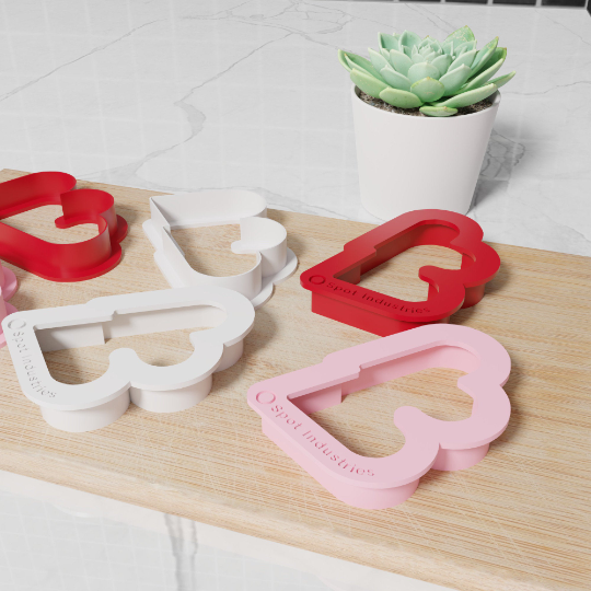 Double Heart Cookie Cutters. Set of 6 In Multiple Sizes And Colors. Matches Our Other Heart Cutters