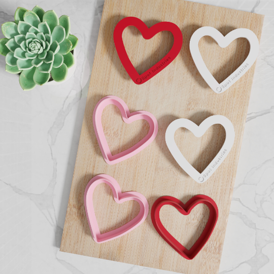 Heart Shaped Cookie Cutter. Set Of 6 In Multiple Sizes And Colors. Matches Our Other Heart Shaped Cookie Cutters