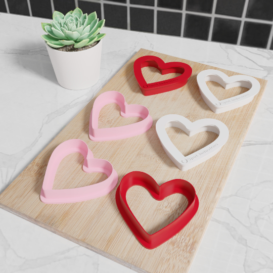 Heart Shaped Cookie Cutter. Set Of 6 In Multiple Sizes And Colors. Matches Our Other Heart Shaped Cookie Cutters