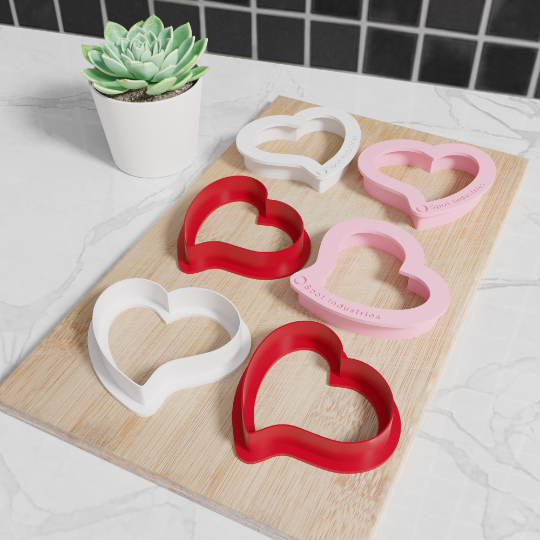 Heart Cookie Cutter. Set of 6, Multiple Sizes And Colors. Matches Our Other Valentine's Cookie Cutters