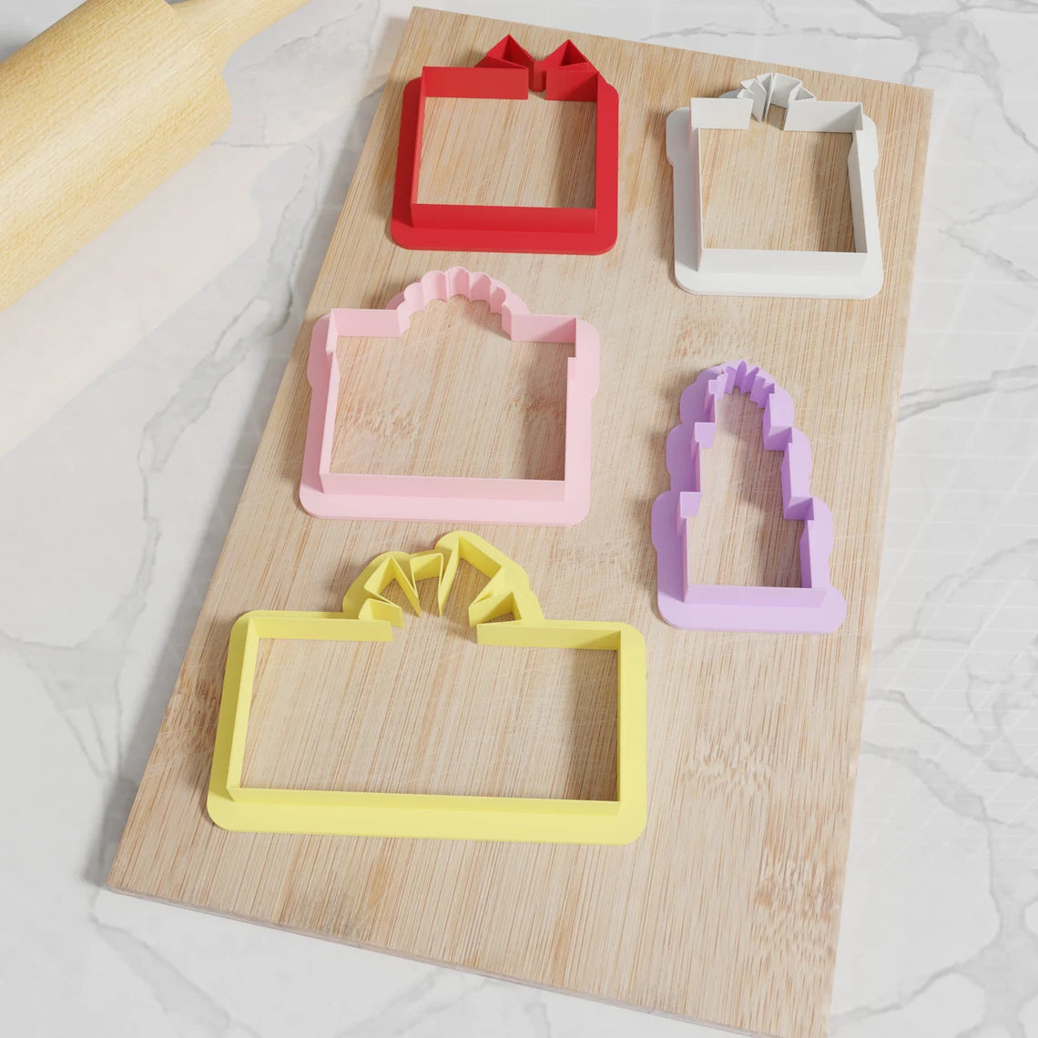 Funky Modern Christmas Present Cookie Cutters. 5 Modern Christmas Present Cookie Cutters From 3 Inch to 8 Inch Height