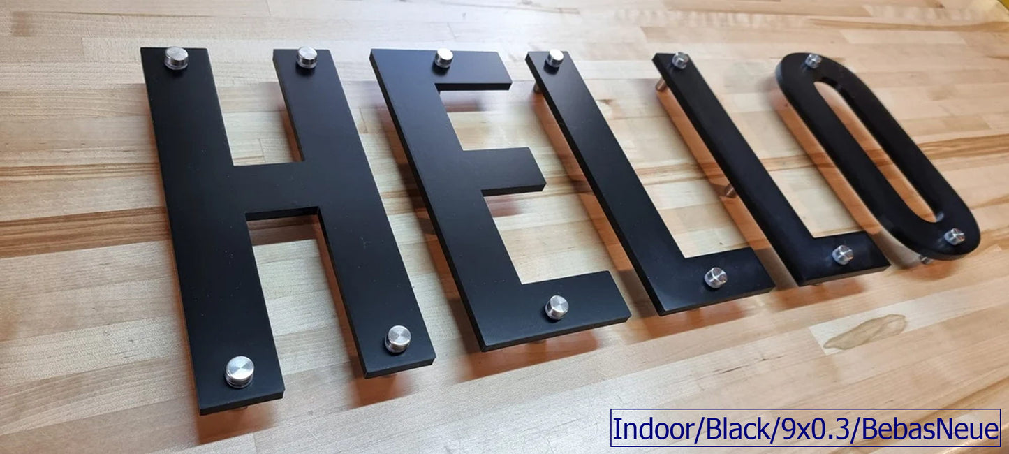 Totally Custom Indoor Sign Letters - 1/3 Inch Thick, Standoff Mount. Any Font, Size Or Color. Stunning Standoff Sign Letters For Business & More!