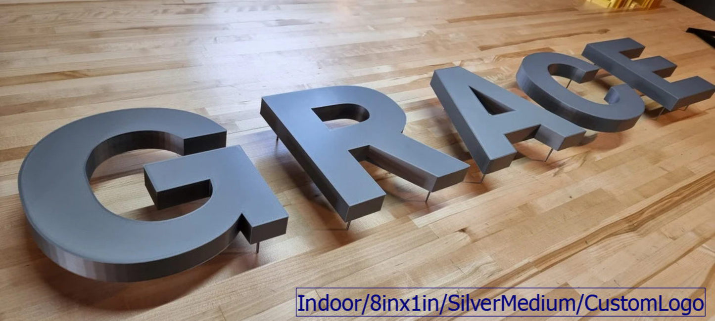 Totally Custom 3D Indoor Sign Letters - 1 Inch Thick Stud Mount. Any Font, Size or Color! Our 3D Stud Mount Sign Letters Make An Impact