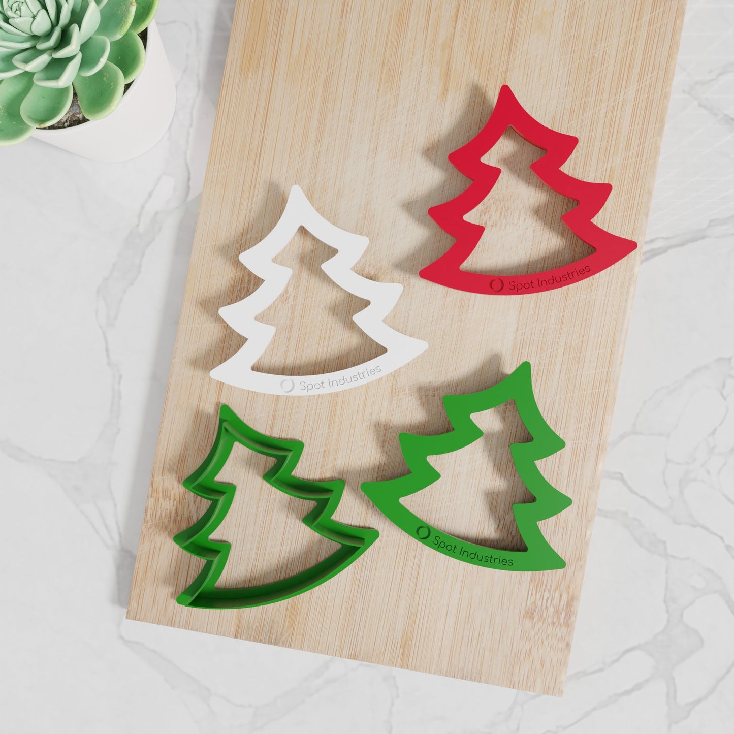 Christmas Tree Cookie Cutter Set. Multiple Sizes And Colors. Matches Our Other Christmas Cookie Cutters