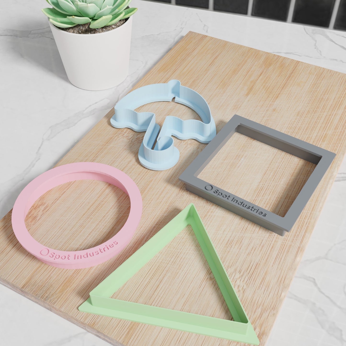 Squid Game Dalgona Cookie Cutter Set.  4 Cutters - Circle, Square, Triangle, Umbrella.  Fun for the whole Family!