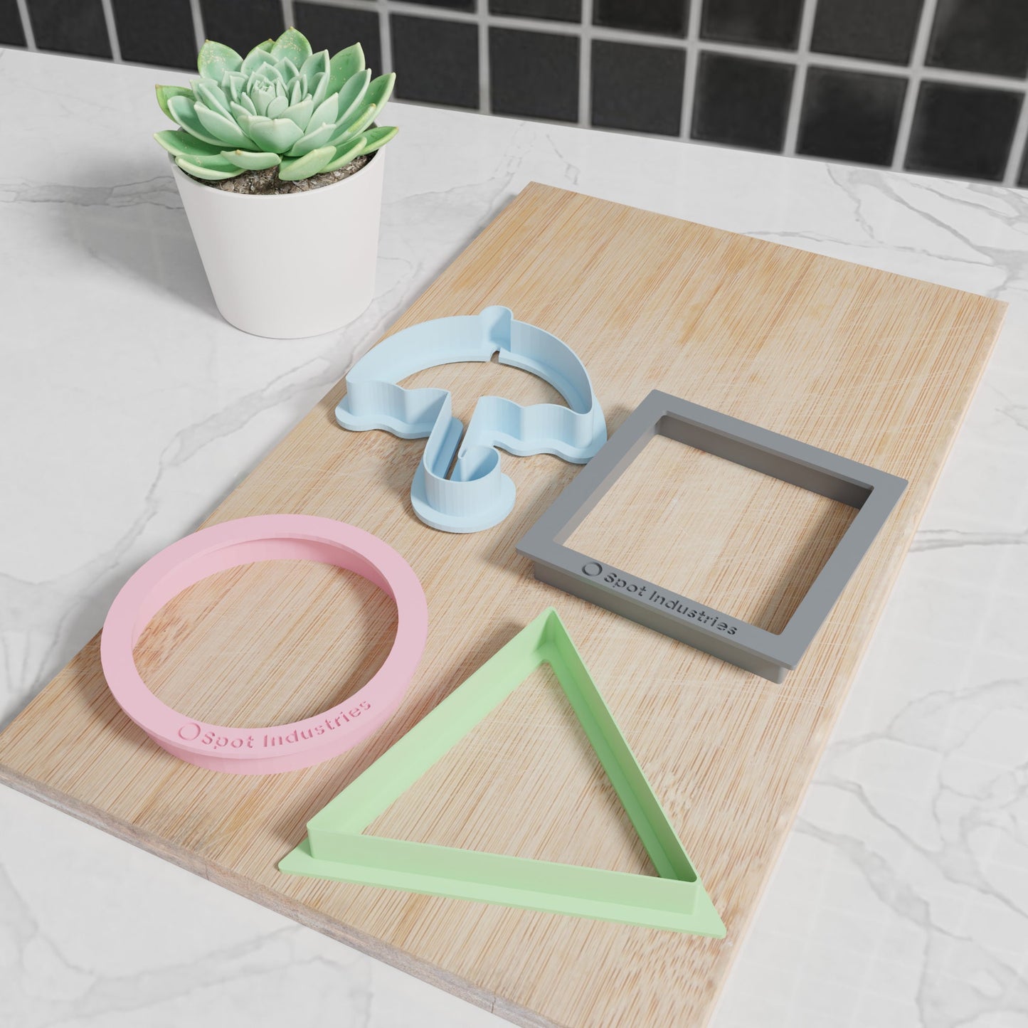 Squid Game Dalgona Cookie Cutter Set.  4 Cutters - Circle, Square, Triangle, Umbrella.  Fun for the whole Family!