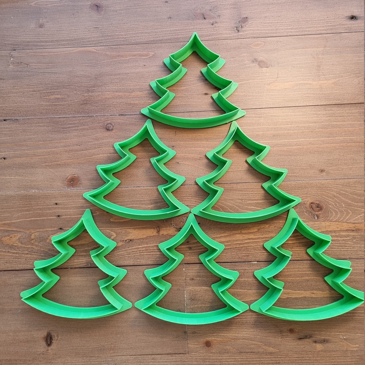 Christmas Tree Cookie Cutter Set. Multiple Sizes And Colors. Matches Our Other Christmas Cookie Cutters