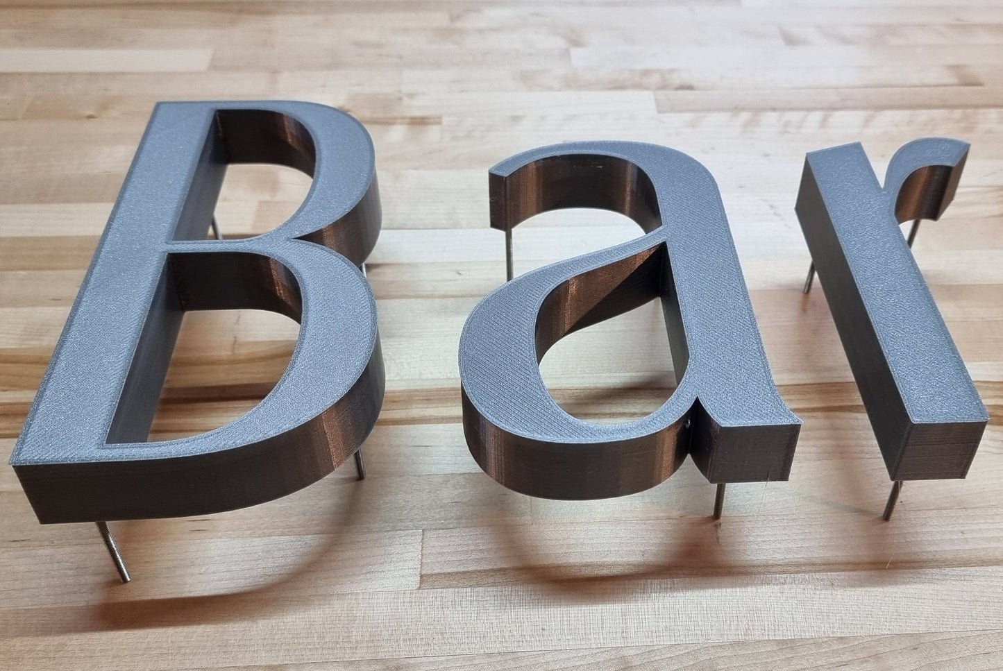 Totally Custom 3D Outdoor Sign Letters (Stud Mount). 1 Inch Thick, Any Font, Size or Color! Our 3D Stud Mount Sign Letters Make An Impact