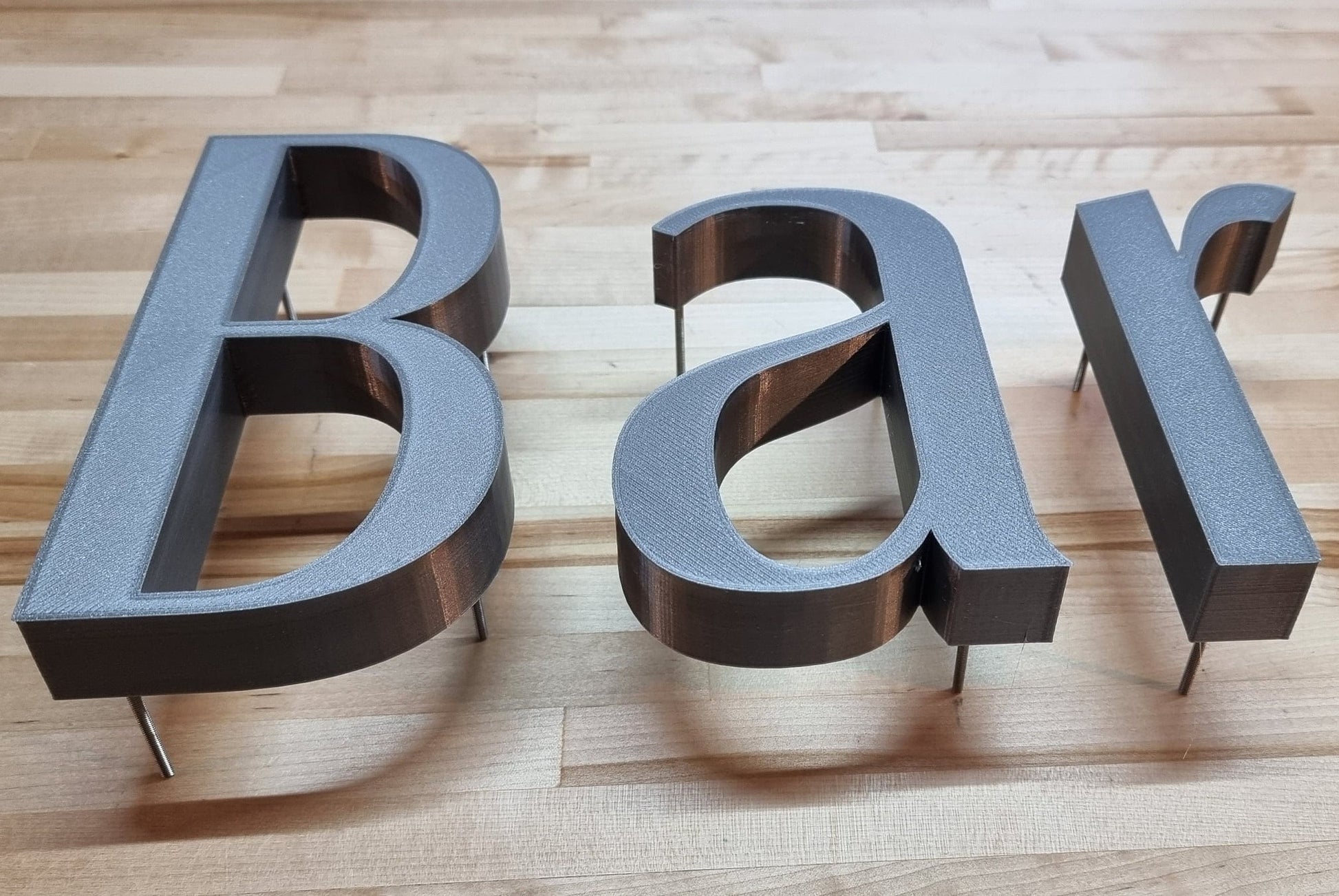 Totally Custom 3D Outdoor Stud Mount Sign Letters - 1/2 Inch Thick