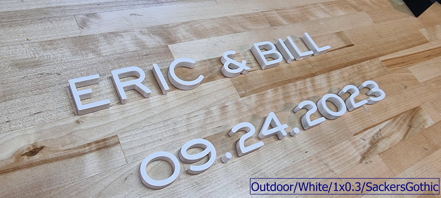 Totally Custom Outdoor Wedding Sign Letters 1/3in Thick. Any Font, Size Or Color. Perfect Wedding Letters For Ceremonies, Receptions & More