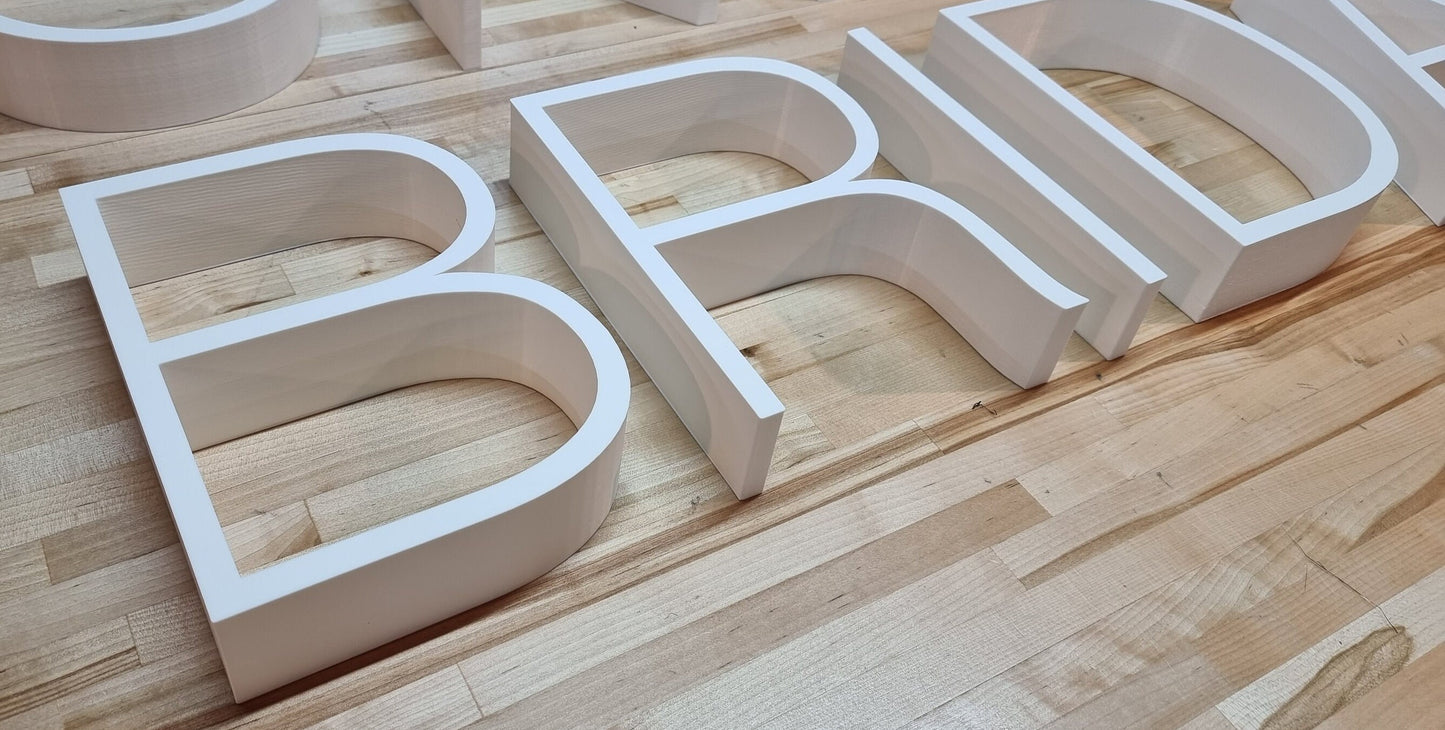 Totally Custom 2 Inch Thick 3D Sign Letters. Any Font, Size or Color! Indoor. Our 3D Sign Letters Make An Impact