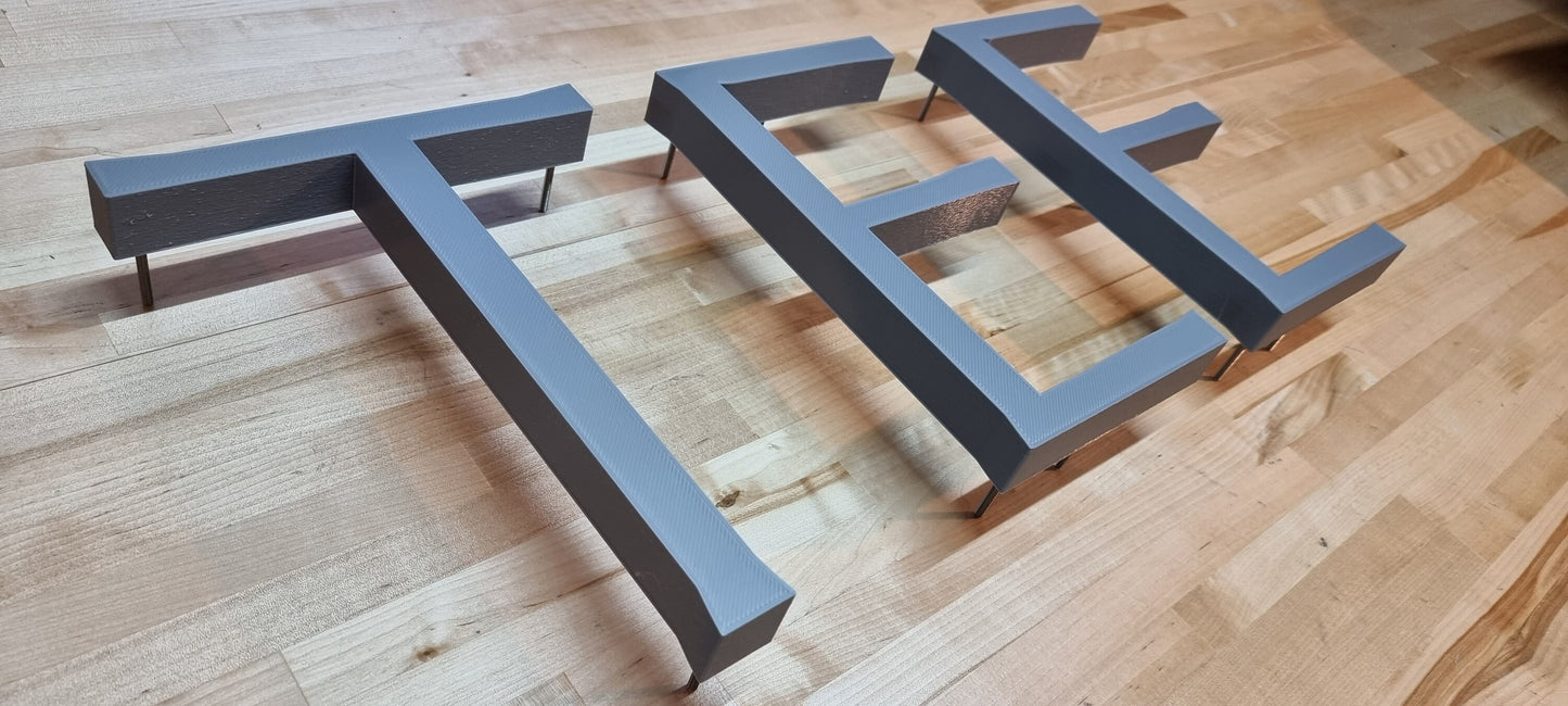 Totally Custom 3D Indoor Sign Letters (Stud Mount). 1 Inch Thick, Any Font, Size or Color! Our 3D Stud Mount Sign Letters Make An Impact