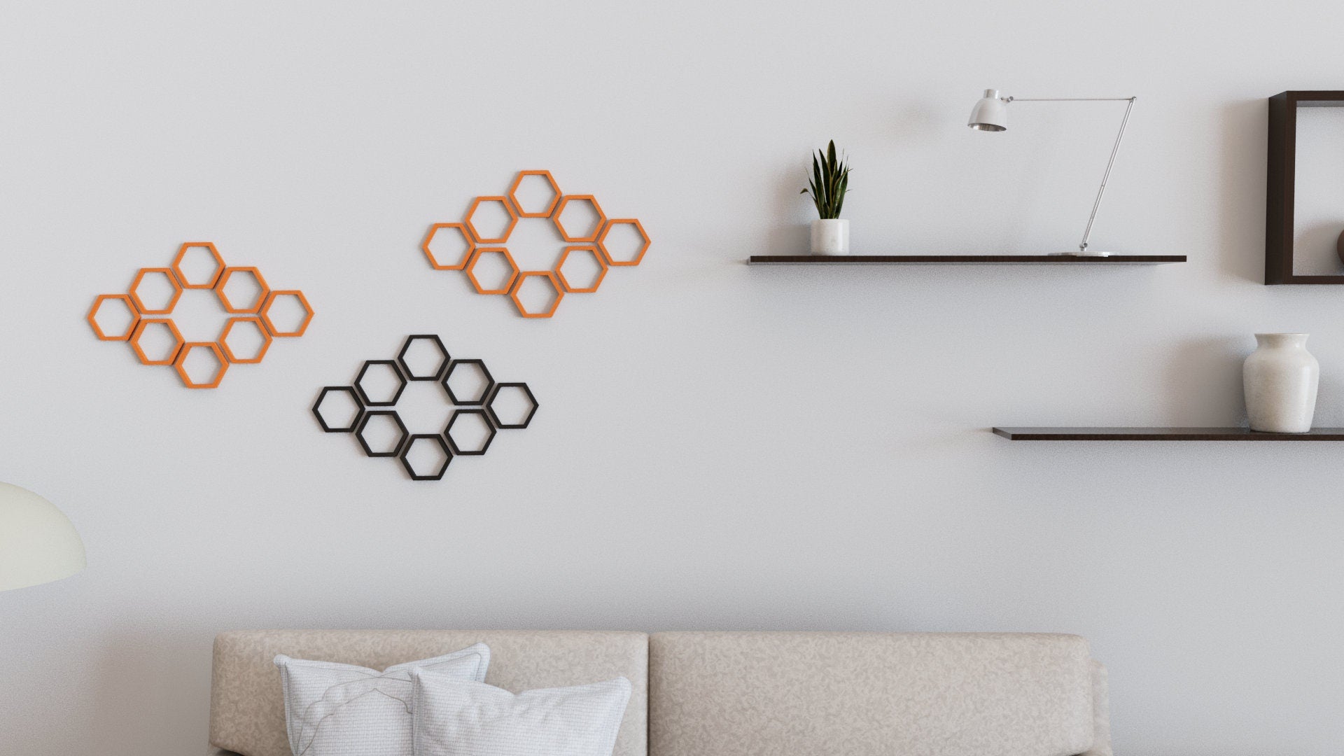 3D Hollow Hexagon Wall Tiles In Tons of Sizes & Colors! Get A Modern Honeycomb Look With 6in Wide 3D Hexagon Wall Tiles
