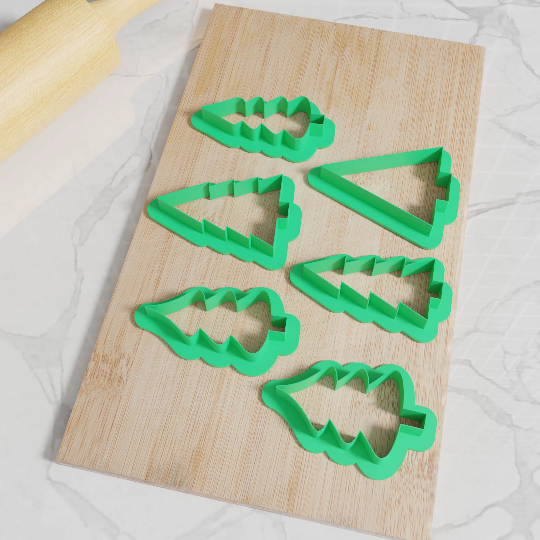 Funky Modern Christmas Tree Cookie Cutters. 6 Modern Christmas Tree Cookie Cutters From 3 Inch to 8 Inch Height
