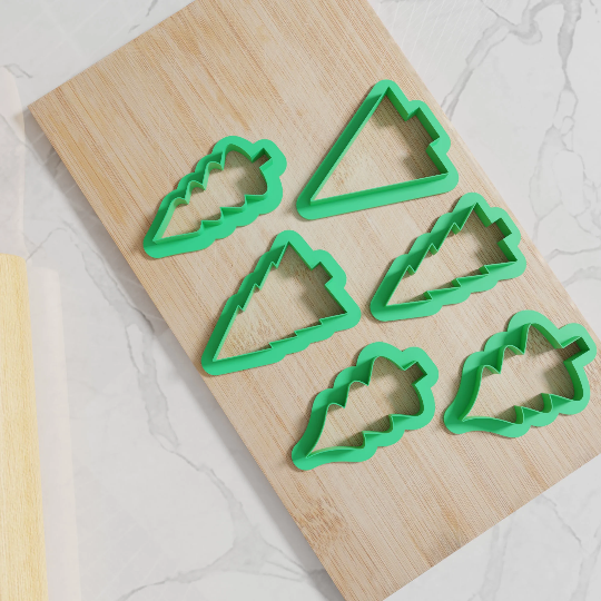 Funky Modern Christmas Tree Cookie Cutters. 6 Modern Christmas Tree Cookie Cutters From 3 Inch to 8 Inch Height